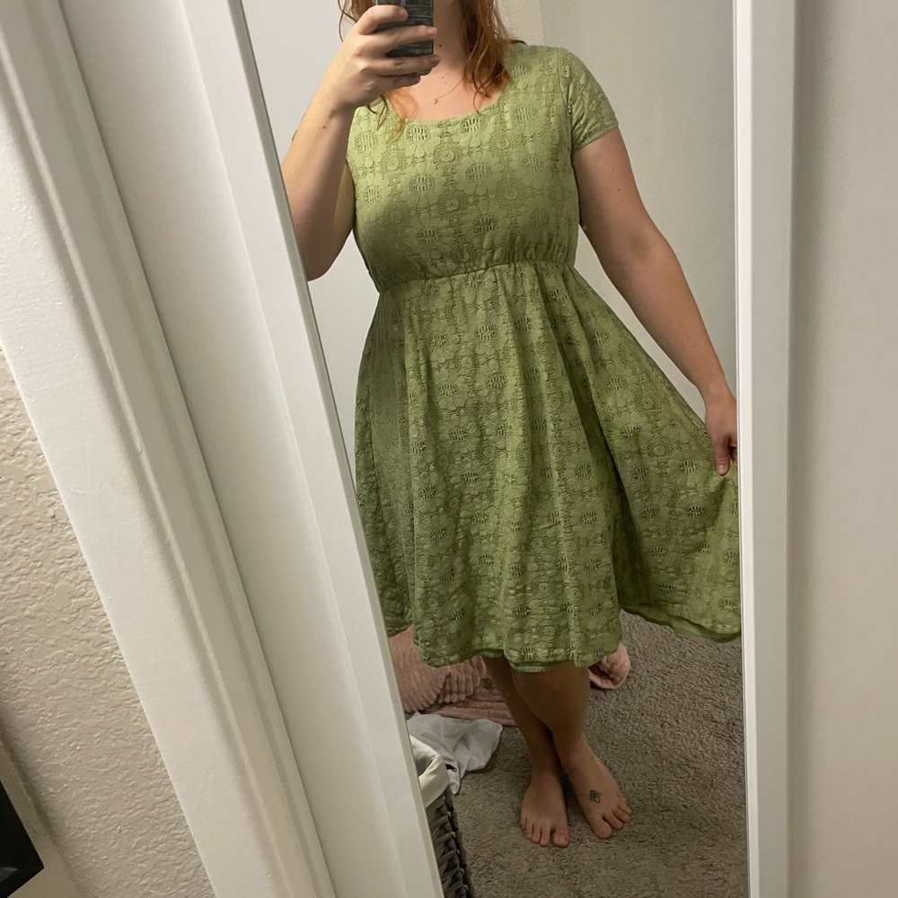 Sage Green Lace Dress